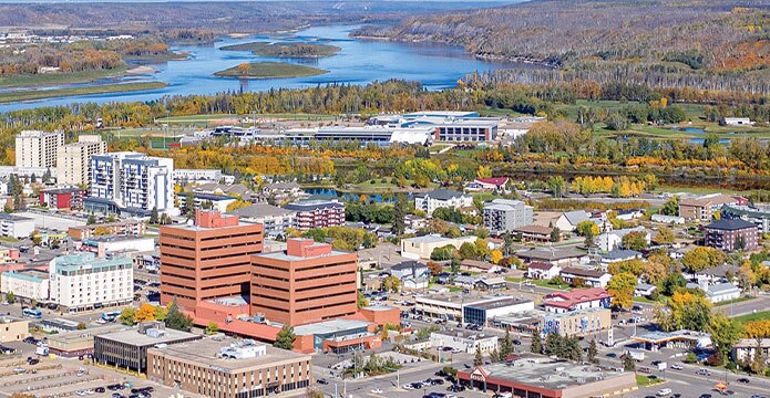 Ariel view of downtown Fort McMurray