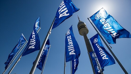flags with Allianz logo