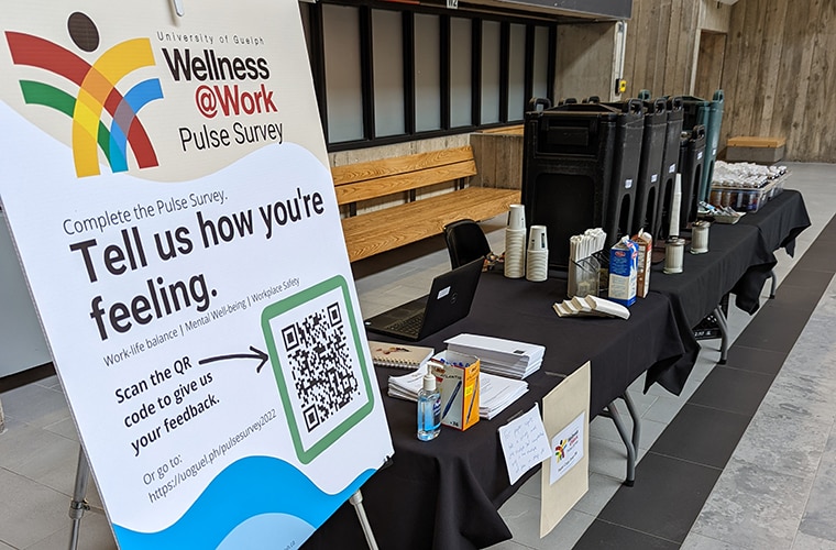 University of Guelph Wellness at Work signage displayed at the event