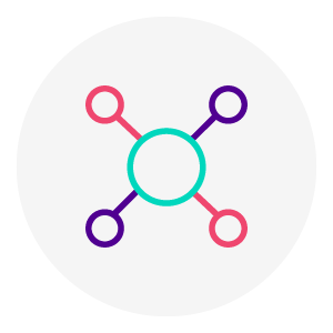 Molecule icon with four circle