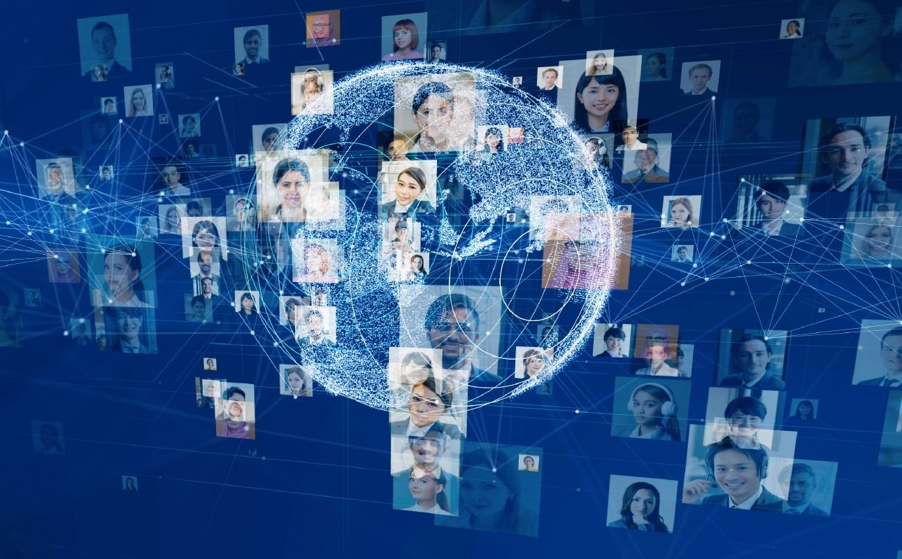Digitale wereld met mensen