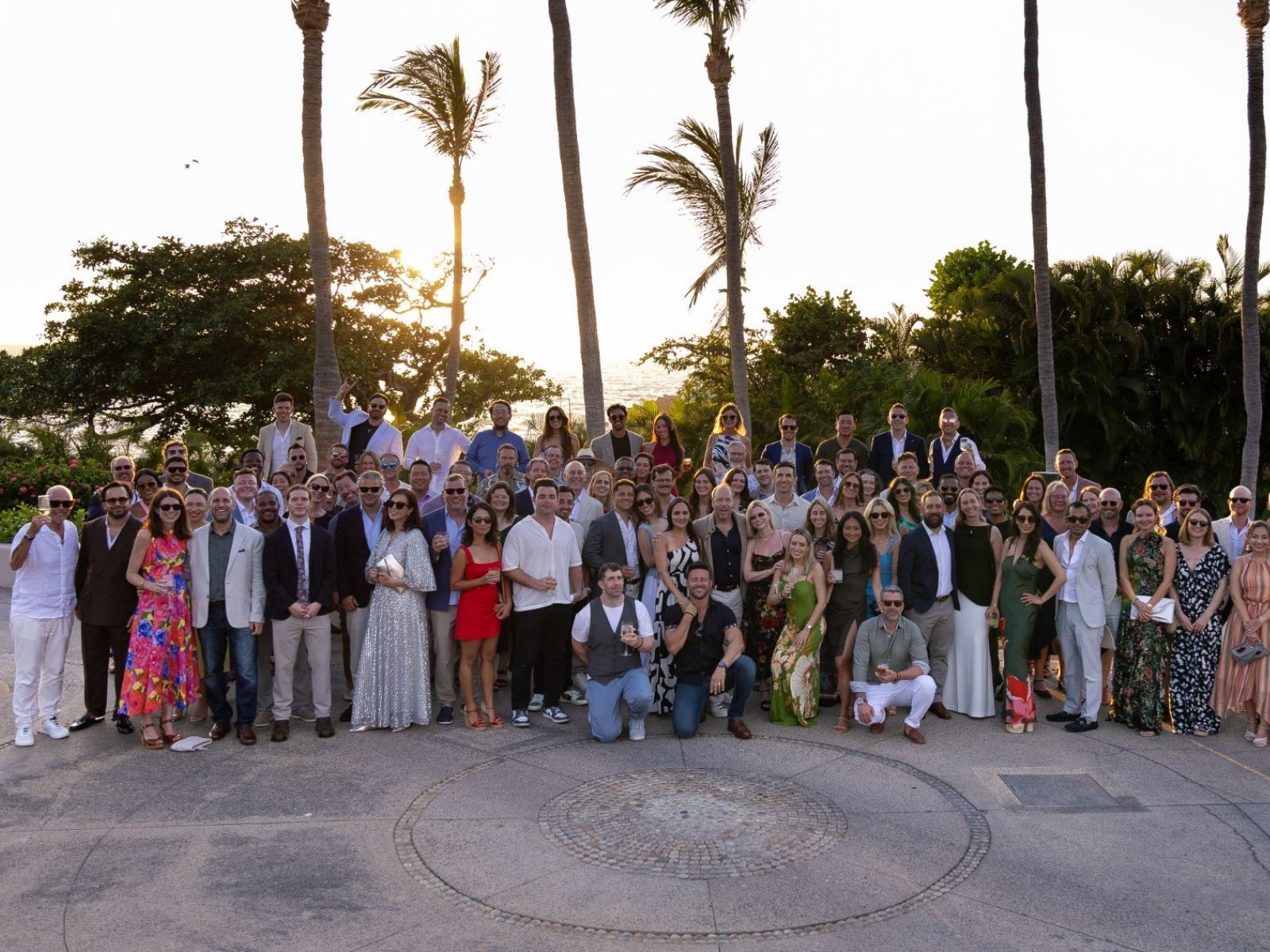 Optimizely team celebrating together at a resort