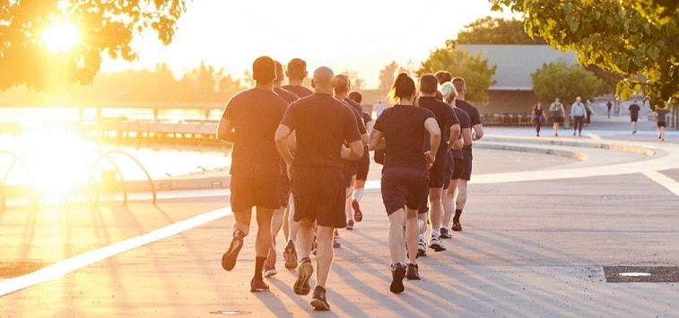 Recruits on a morning run