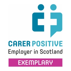 The Carer Positive Employer in Scotland Exemplary logo.