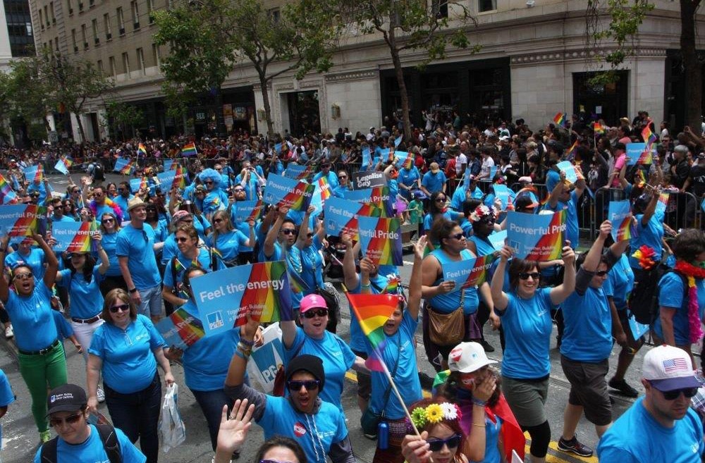 PG&E Employees march in the Pride Parade