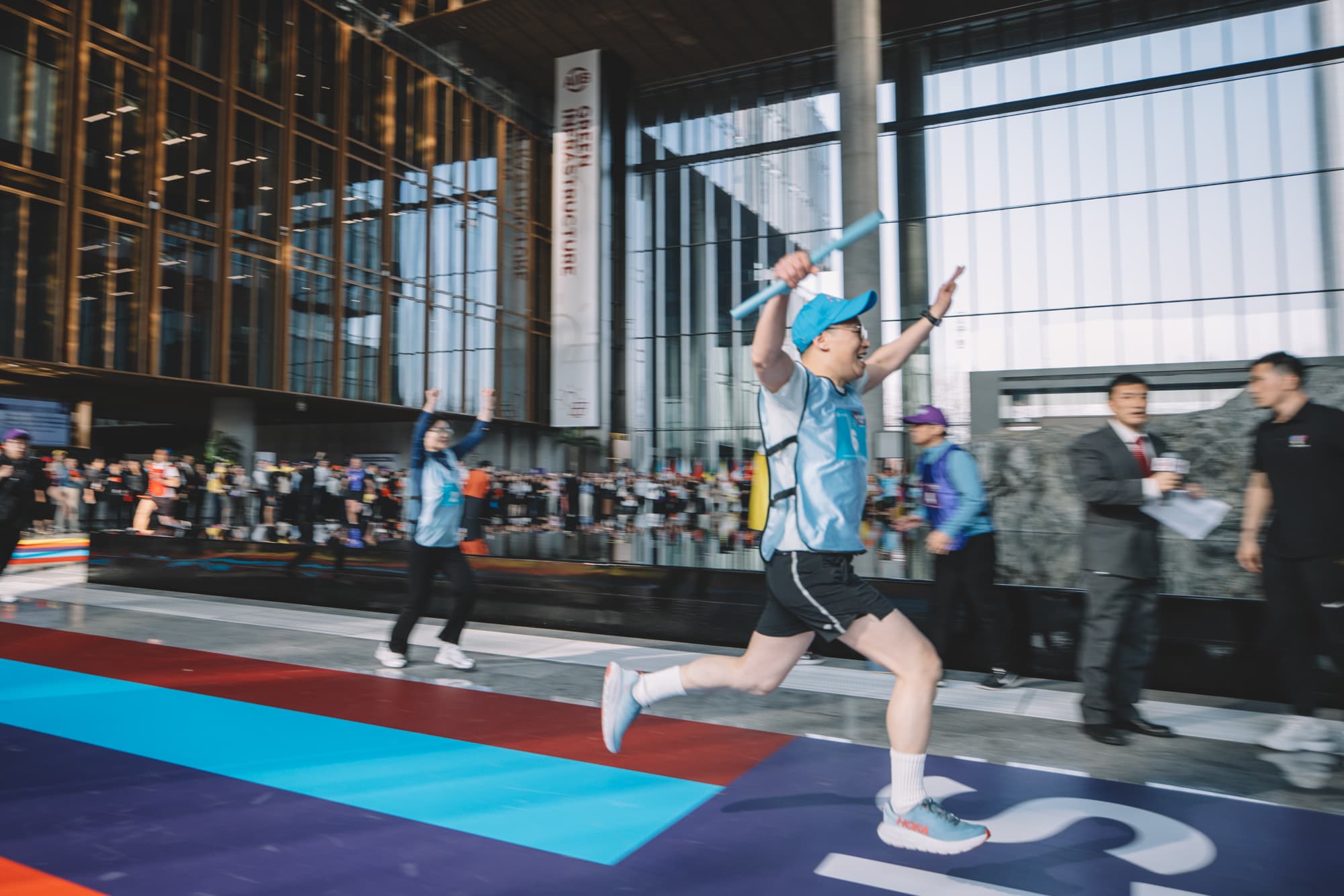 AIIB employee taking part in a staff running event