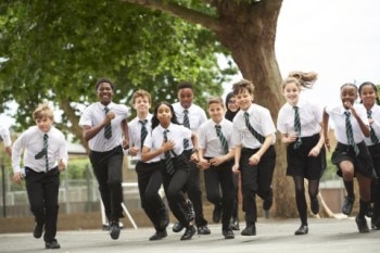 School children in playground