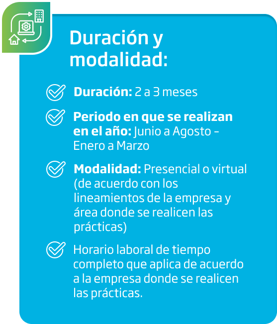 Duración y modalidad