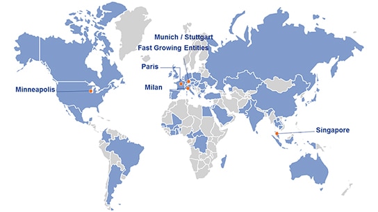 An image showing investment management world map