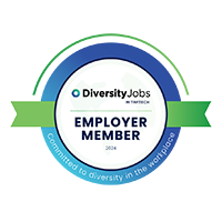 Badge with overlapping blue and green rings, featuring text: “DiversityJobs MITRATECH EMPLOYER MEMBER 2024. Committed to diversity in the workplace.”