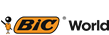 BIC World name with BIC Boy character holding a pen